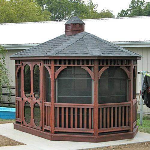 Oval Wood Gazebos - Amish