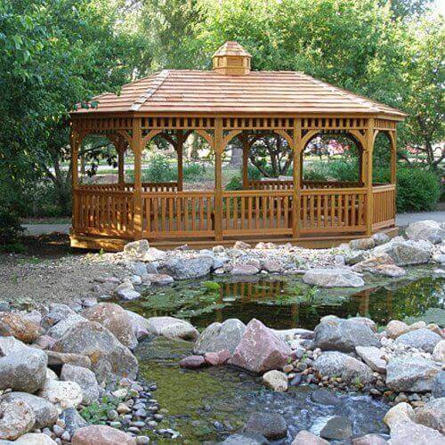 Oval Wood Gazebos - Amish