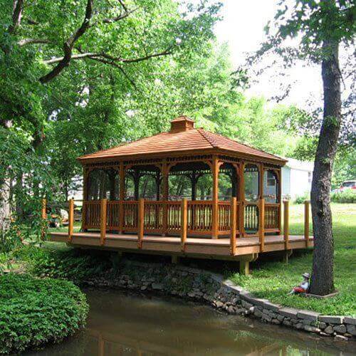 Rectangle Wood Gazebos - Amish