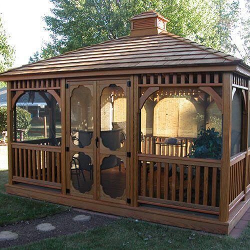 Rectangle Wood Gazebos - Amish