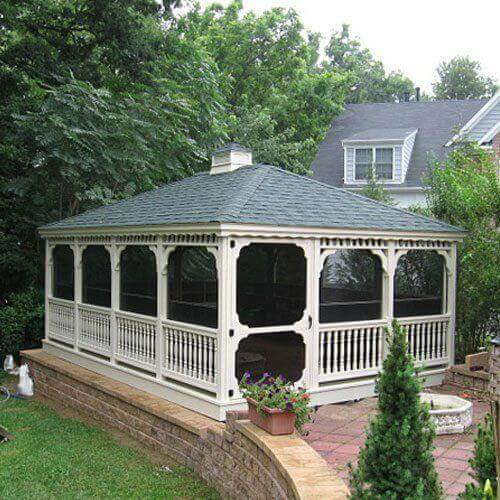 Rectangle Wood Gazebos - Amish