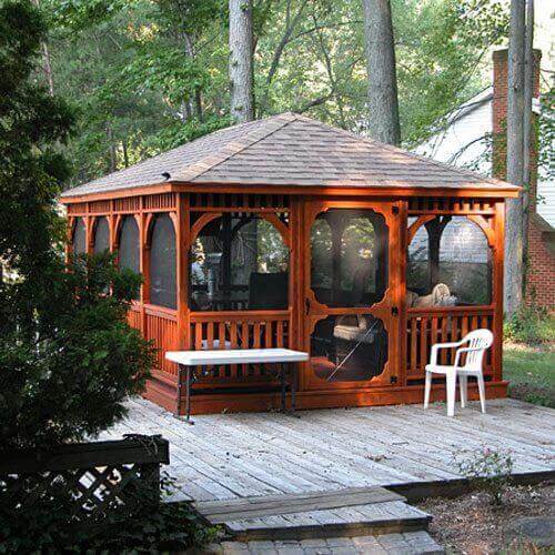 Rectangle Wood Gazebos - Amish