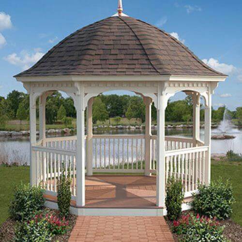 Octagon Vinyl Gazebos - Amish