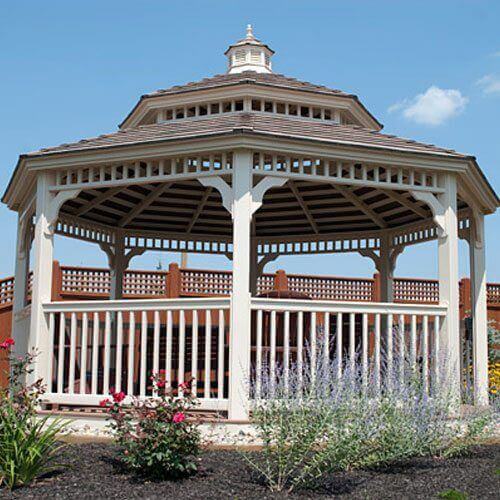 Octagon Vinyl Gazebos - Amish