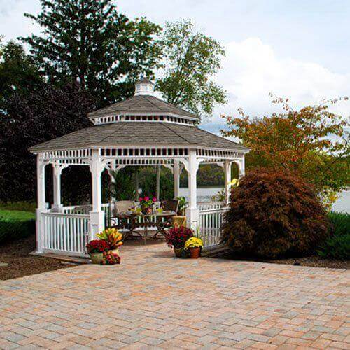 Octagon Vinyl Gazebos - Amish