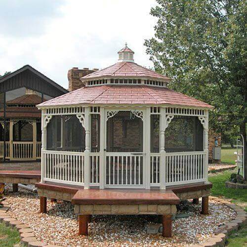 Octagon Vinyl Gazebos - Amish