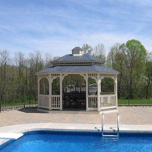 Oval Vinyl Gazebos - Amish