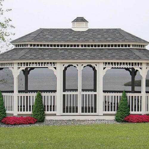 Oval Vinyl Gazebos - Amish