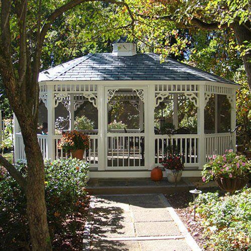 Oval Vinyl Gazebos - Amish