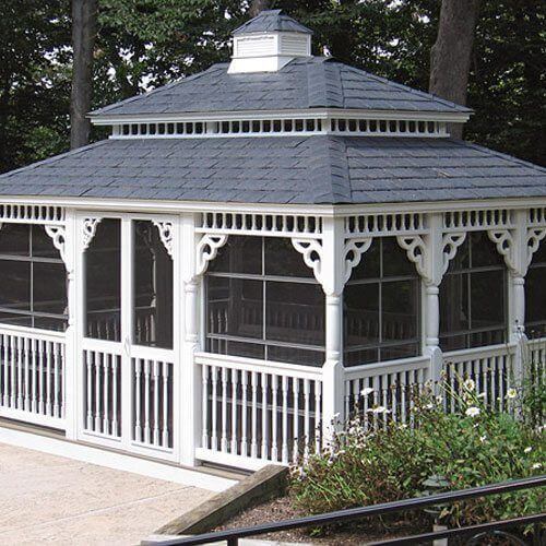 Rectangle Vinyl Gazebos - Amish Image