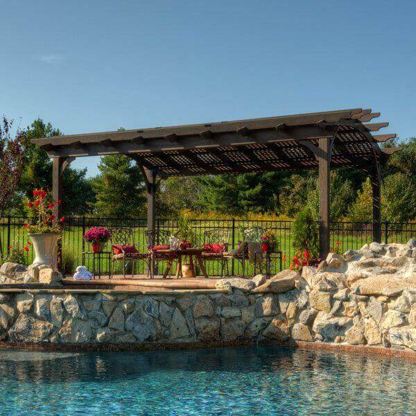 Arched Hearthside Wood Pergolas - Amish