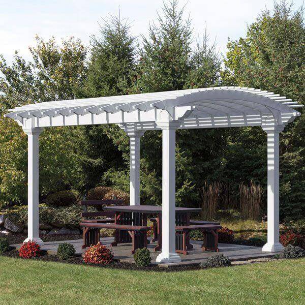 Arched Arcadian Vinyl Pergolas - Amish