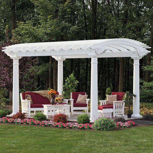 Arched Arcadian Vinyl Pergolas - Amish Image